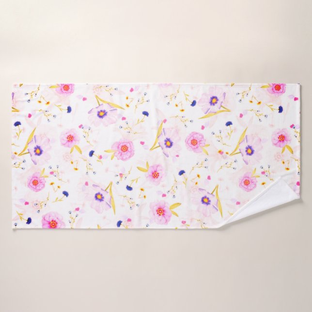 Toalla de baño con flores (Toalla de baño)