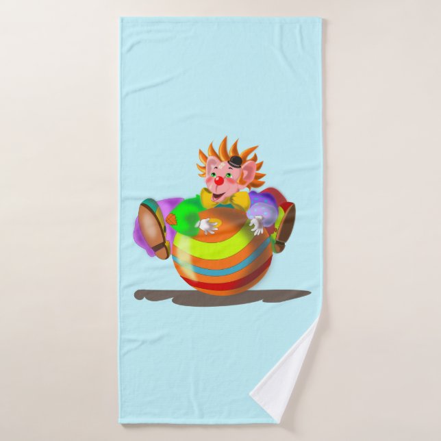 Toalla de baño con payaso feliz (Toalla de baño)