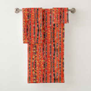 Toalla de baño con pintura de paisaje forestal de 