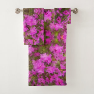Toalla de baño con rododendros morados