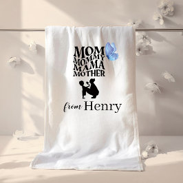 Toalla de baño con tipografía personalizada para m