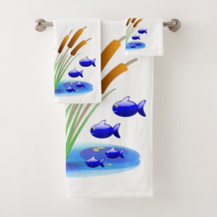 Toalla de baño confecciona pescado