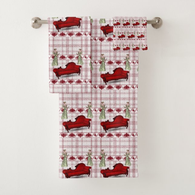 Toalla de baño confeccionada en victoriano (In situ)