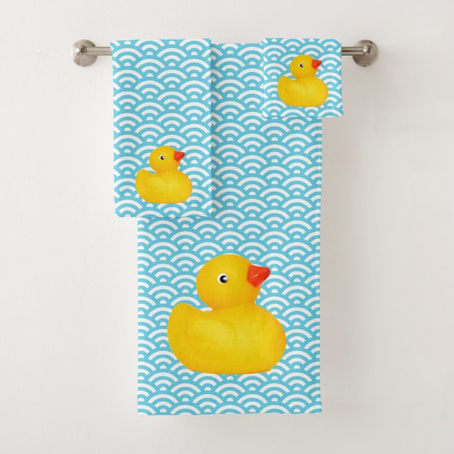 Toalla de baño conjunto de pato de goma para bebé  (In situ)