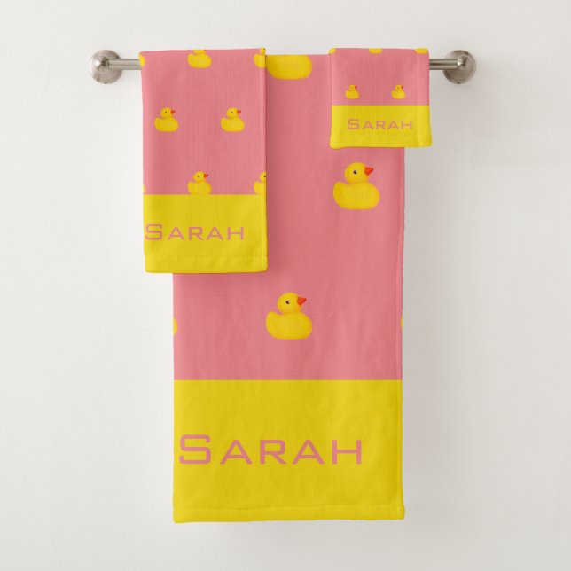 Toalla de baño conjunto de pato de goma para bebé  (In situ)