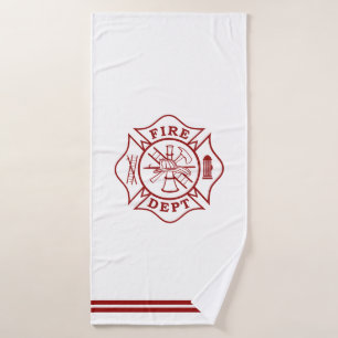 Toalla de baño cruzada maltesa del bombero