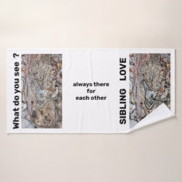 Toalla de baño de amor para hermanos