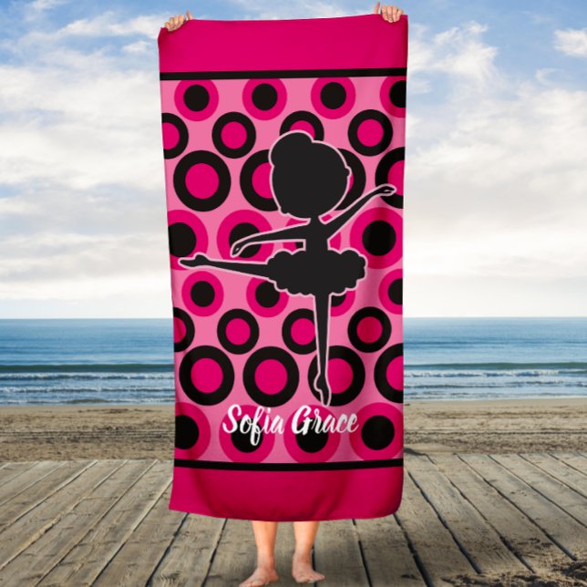 Toalla de baño de bailarina rosa personalizada (Subido por el creador)