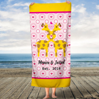 Toalla de baño de Boda de nombres personalizados d