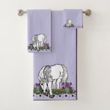 Toalla de baño de caballos Unicornio por figdewdro