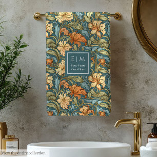 Toalla de baño de color morris floral clásica