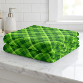 Toalla de baño de cuadros verde árbol hermoso