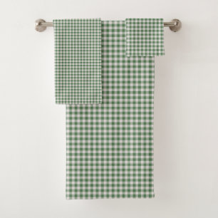 Toalla de baño de cuadros verdes clásico de granja