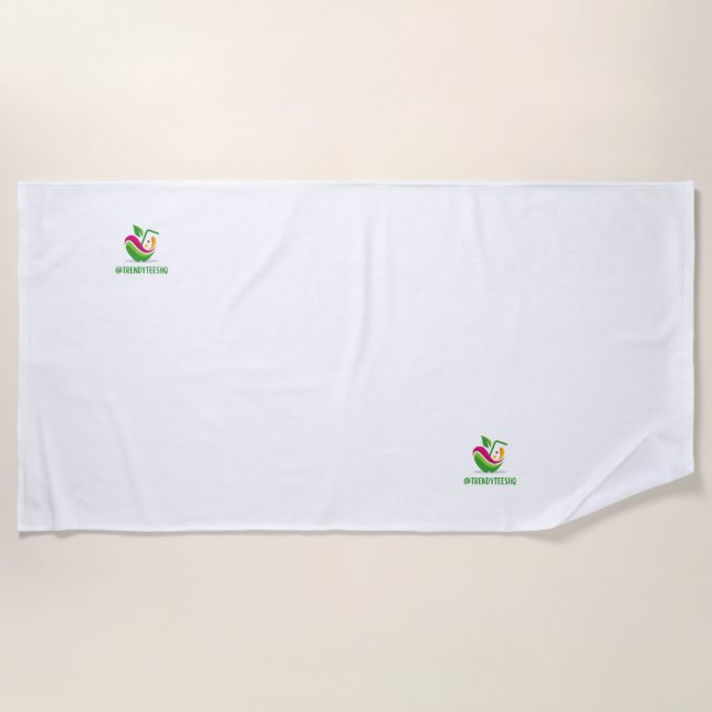 Toalla de baño de estilo verde y Naranja (Anverso)