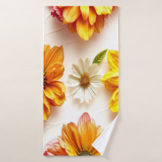 toalla de baño de flores amarillas