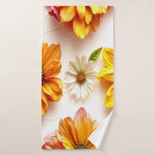 toalla de baño de flores amarillas (Toalla de baño)