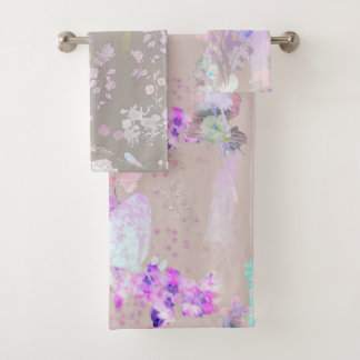 Toalla de baño de flores ilustradas a mano