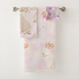 Toalla de baño de flores ilustradas a mano impresa