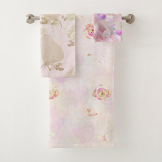 Toalla de baño de flores ilustradas a mano impresa