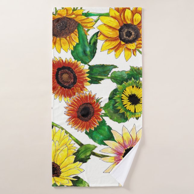 Toalla de baño de girasoles soleados (Toalla de baño)