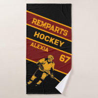 Toalla de baño de hockey personalizada