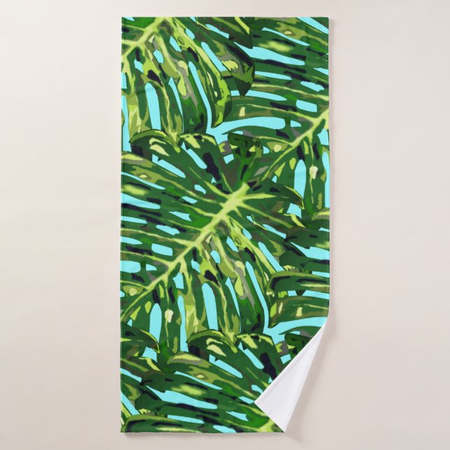 Toalla de baño de hojas tropicales (Toalla de baño)