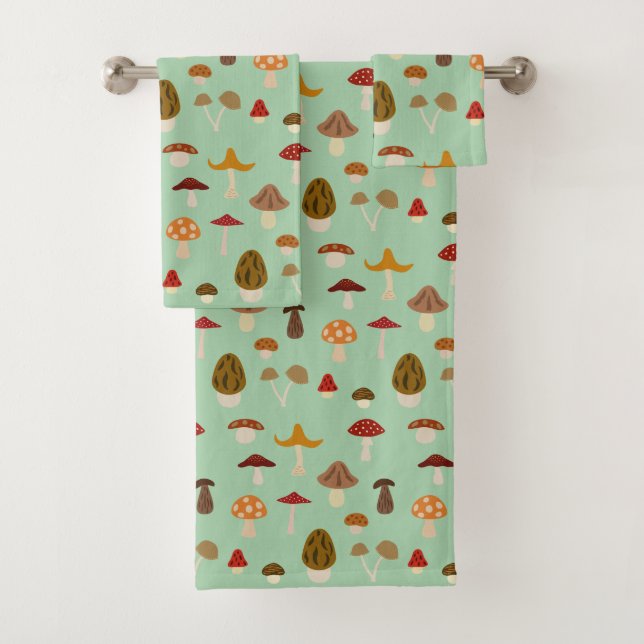 Toalla de baño de hongos de otoño (In situ)