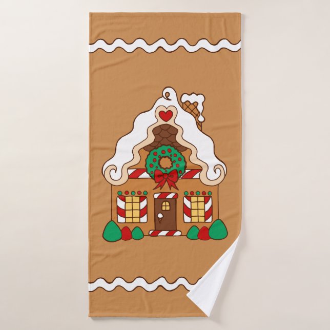 Toalla de baño de la casa Gingerbread (Toalla de baño)