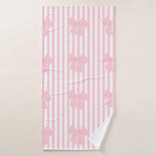 toalla de baño de lazos rosados