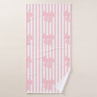 toalla de baño de lazos rosados