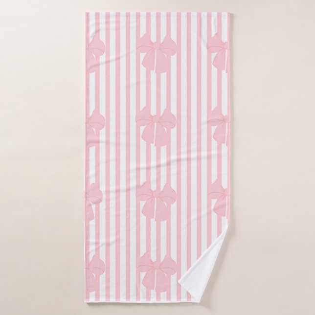 toalla de baño de lazos rosados (Toalla de baño)
