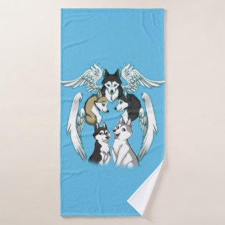 Toalla de baño de los ángeles Husky