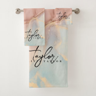 Toalla de baño de mármol de oro elegante y suave