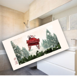 Toalla de baño de Navidades con monograma de trans