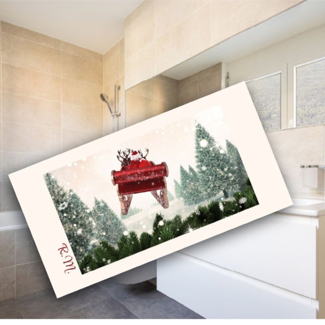 Toalla de baño de Navidades con monograma de trans (Subido por el creador)