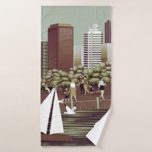 Toalla de baño de paisaje urbano
