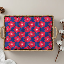 Toalla de baño de patrón floral de Moda roja, azul