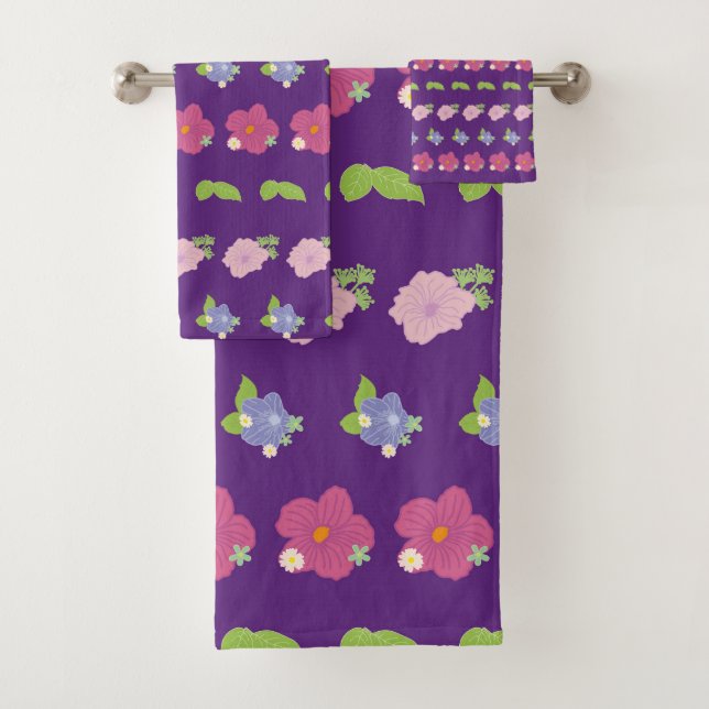 Toalla de baño de patrón floral retro romántico co (In situ)