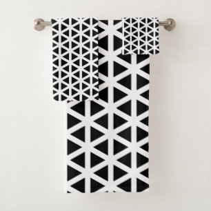 Toalla de baño de patrón Zigzag de chevron negro y