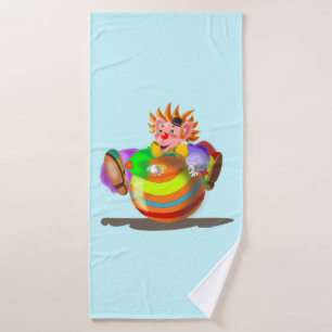 Toalla de baño de payaso feliz