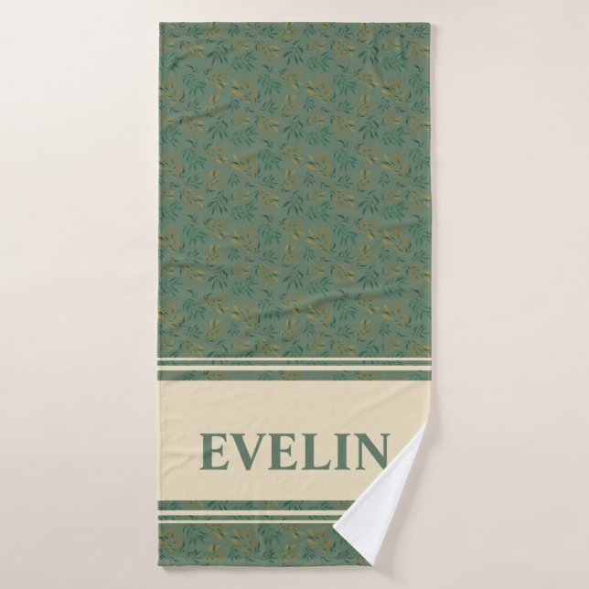 Toalla de baño de pelucas de oro botánico estético (Toalla de baño)