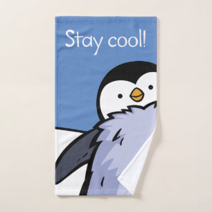 Toalla de baño de pingüino de polluelo cerca