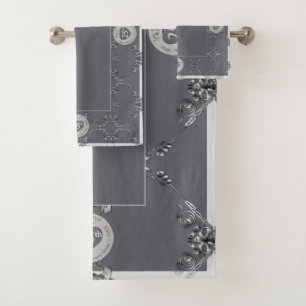Toalla de baño de plata y gris de 25 años
