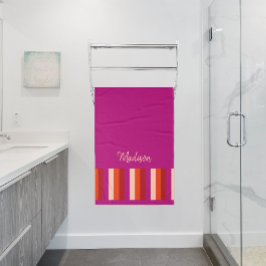 Toalla de baño de rayas de verano vibrantes - rosa