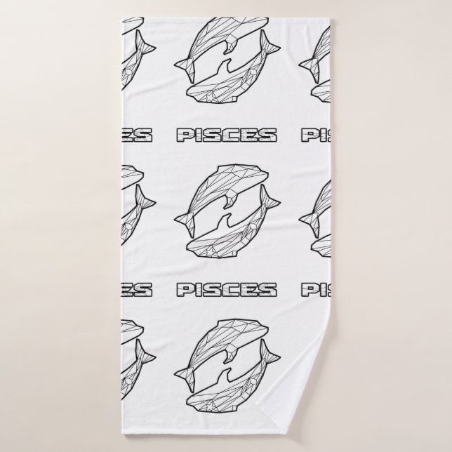 Toalla de baño de Rótulo Pisces Zodiac (Toalla de baño)