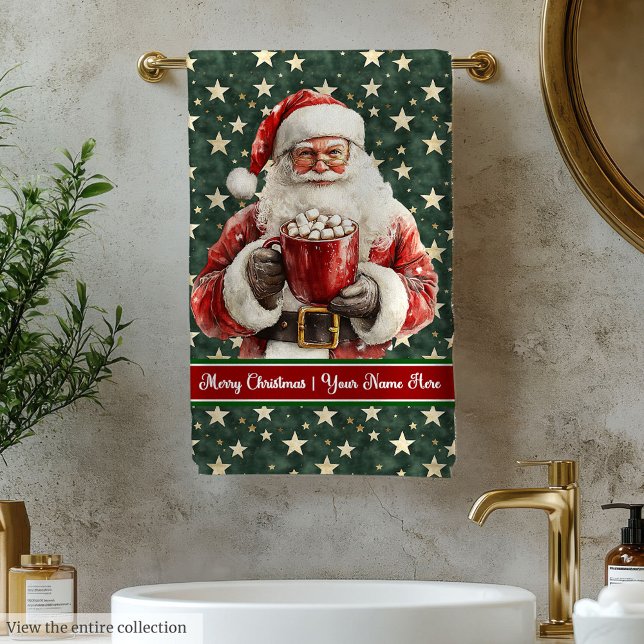 Toalla de baño de Santa Claus para regalo (Festive Santa Claus Bath Towel Set for Gift)