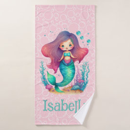 Toalla de baño de sirena personal