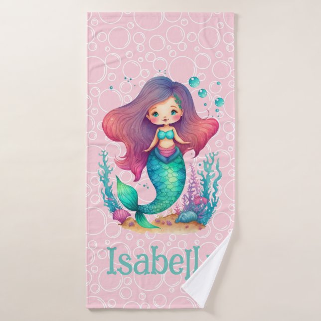 Toalla de baño de sirena personal (Toalla de baño)