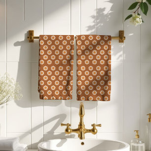 Toalla de baño de terracota con diseño groovy de l