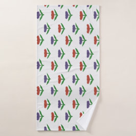 Toalla de baño de tulipán rojo y morado